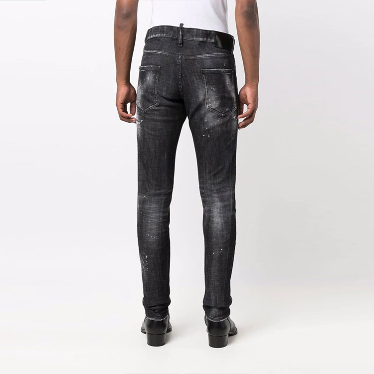 DSQUARED2 FW21 Distressed Logo Patch Jeans Black  Denim. S74LB0983S30357-900 圖 4