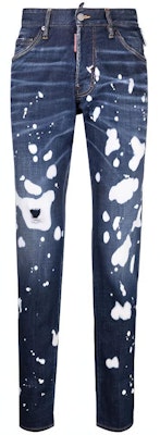 DSQUARED2 FW21 男士蓝色磨破直筒牛仔裤徽标补丁设计 S74LB0962S30342-470 Buy DSQUARED2 FW21 男士蓝色磨破直筒牛仔裤徽标补丁设计 S74LB0962S30342-470