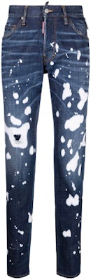 DSQUARED2 FW21 男士蓝色磨破直筒牛仔裤徽标补丁设计 S74LB0962S30342-470 Order DSQUARED2 FW21 男士蓝色磨破直筒牛仔裤徽标补丁设计 S74LB0962S30342-470