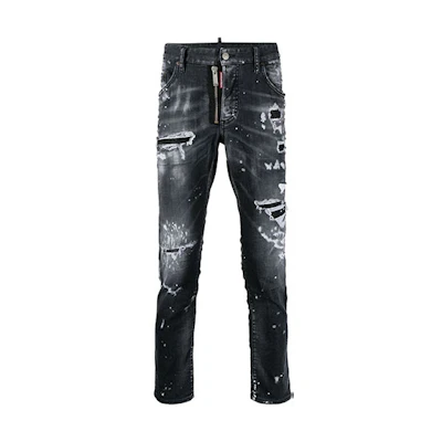 DSQUARED2 FW21 Distressed Ripped Jeans Black S74LB0997S30503-900