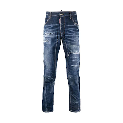 DSQUARED2 FW21 Distressed Slim Fit Jeans Blue S74LB0960S30342-470