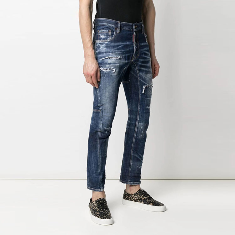 DSQUARED2 FW21 Distressed Slim Fit Jeans  Blue S74LB0960S30342-470 圖 4