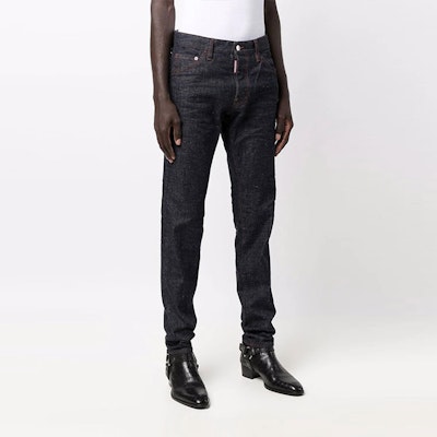 ディースクエアード2 FW21 ロゴプリント ブラック デニムジーンズ ブラック S74LB0948S30485-470 Purchase ディースクエアード2 FW21 ロゴプリント ブラック デニムジーンズ ブラック S74LB0948S30485-470