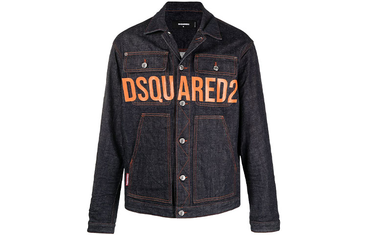 DSQUARED2 FW21 Logo Print Denim Jacket Men. S74AM1170S30485-470