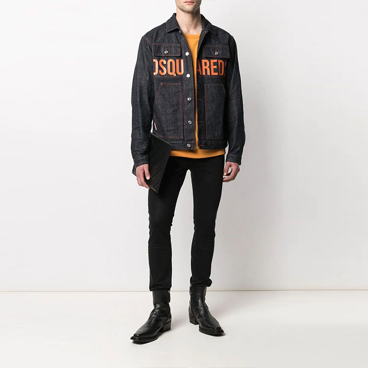 Lookbook DSQUARED2 FW21 ロゴプリント デニムジャケット メンズ. S74AM1170S30485-470