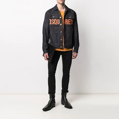 DSQUARED2 FW21 ロゴプリント デニムジャケット メンズ. S74AM1170S30485-470 Lookbook DSQUARED2 FW21 ロゴプリント デニムジャケット メンズ. S74AM1170S30485-470