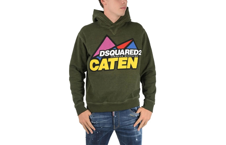 Dsquared2 FW21 Logo Pullover Sweatshirt Green . S71GU0400S25030-703