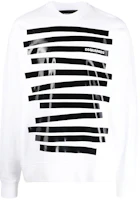 Dsquared2 FW21 Logo Stripe Crewneck Sweatshirt White. S71GU0436S25462-100 Dsquared2 FW21 Logo Stripe Crewneck Sweatshirt White. S71GU0436S25462-100