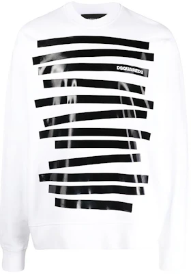 디스퀘어드2 FW21 로고 스트라이프 크루넥 스웻셔츠 화이트. S71GU0436S25462-100 Buy 디스퀘어드2 FW21 로고 스트라이프 크루넥 스웻셔츠 화이트. S71GU0436S25462-100