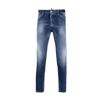 DSQUARED2 FW21 Mid-Rise Distressed Slim Jeans Men Blue S74LB0966S30664-470