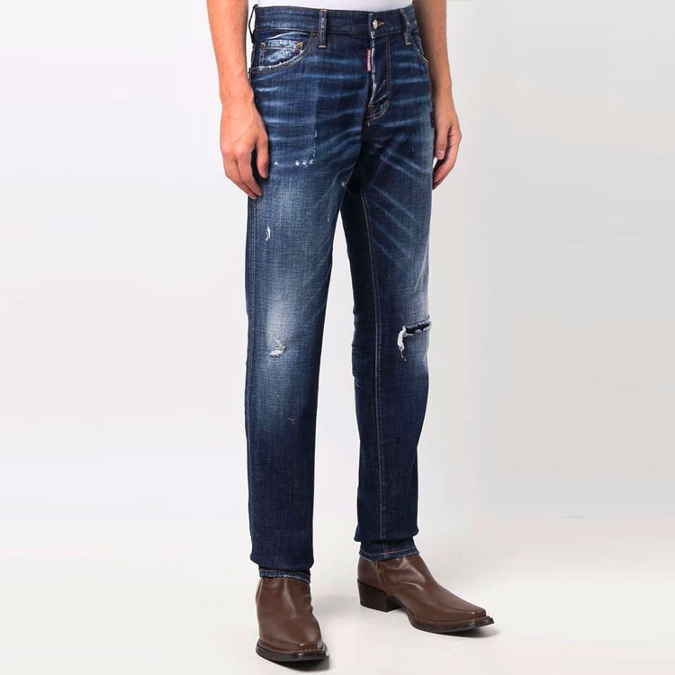 DSQUARED2 FW21 Straight Fit Distressed Denim Jeans Men’s Blue S71LB0938S30342-470 圖 4