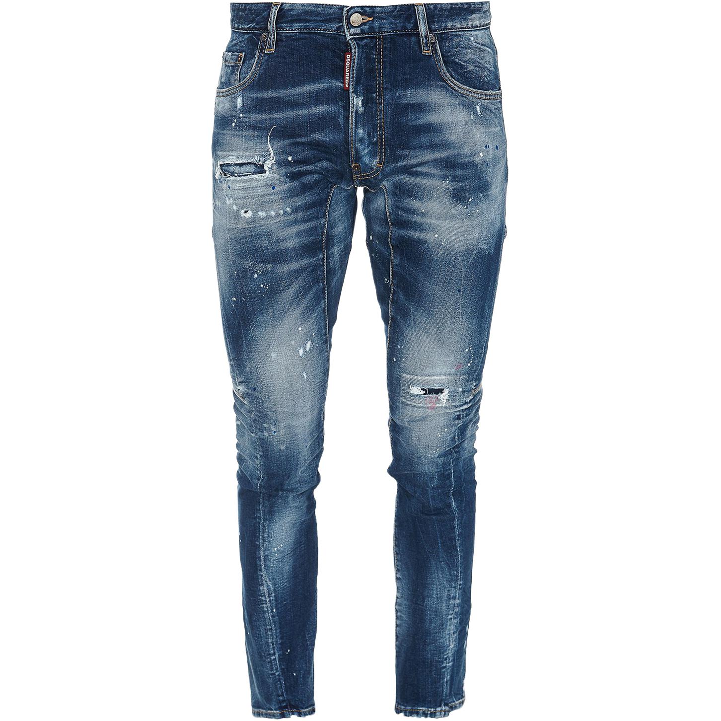 DSQUARED2 FW21 Tidy Biker Distressed Jeans Men Blue S74LB0970S30663-470