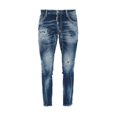 DSQUARED2 FW21 Tidy Biker Distressed Jeans Men Blue S74LB0970S30663-470