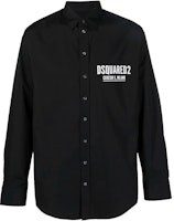 DSQUARED2 FW22 Black Logo Printed Long Sleeve Cotton Shirt. S74DM0652S36275-900 DSQUARED2 FW22 Black Logo Printed Long Sleeve Cotton Shirt. S74DM0652S36275-900