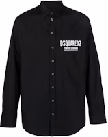Order DSQUARED2 FW22 Black Logo Printed Long Sleeve Cotton Shirt. S74DM0652S36275-900