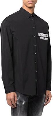 DSQUARED2 FW22 黑色 Logo 印花長袖棉質襯衫. S74DM0652S36275-900 Shop DSQUARED2 FW22 黑色 Logo 印花長袖棉質襯衫. S74DM0652S36275-900