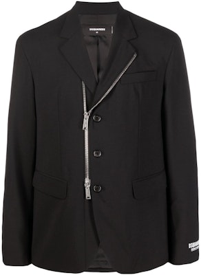 DSQUARED2 FW22 Jaket Zip Hitam dengan Reka Bentuk Logo Cetak Solid. S74BN1134S40320-900 Order DSQUARED2 FW22 Jaket Zip Hitam dengan Reka Bentuk Logo Cetak Solid. S74BN1134S40320-900