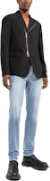 Lookbook DSQUARED2 FW22 Black Zip-Up Jacket with Solid Logo Print Design. S74BN1134S40320-900