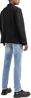 Shop DSQUARED2 FW22 Black Zip-Up Jacket with Solid Logo Print Design. S74BN1134S40320-900
