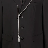 Sizing DSQUARED2 FW22 Black Zip-Up Jacket with Solid Logo Print Design. S74BN1134S40320-900