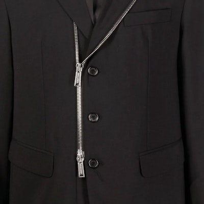 DSQUARED2 FW22 Jaket Zip Hitam dengan Reka Bentuk Logo Cetak Solid. S74BN1134S40320-900 Sizing DSQUARED2 FW22 Jaket Zip Hitam dengan Reka Bentuk Logo Cetak Solid. S74BN1134S40320-900