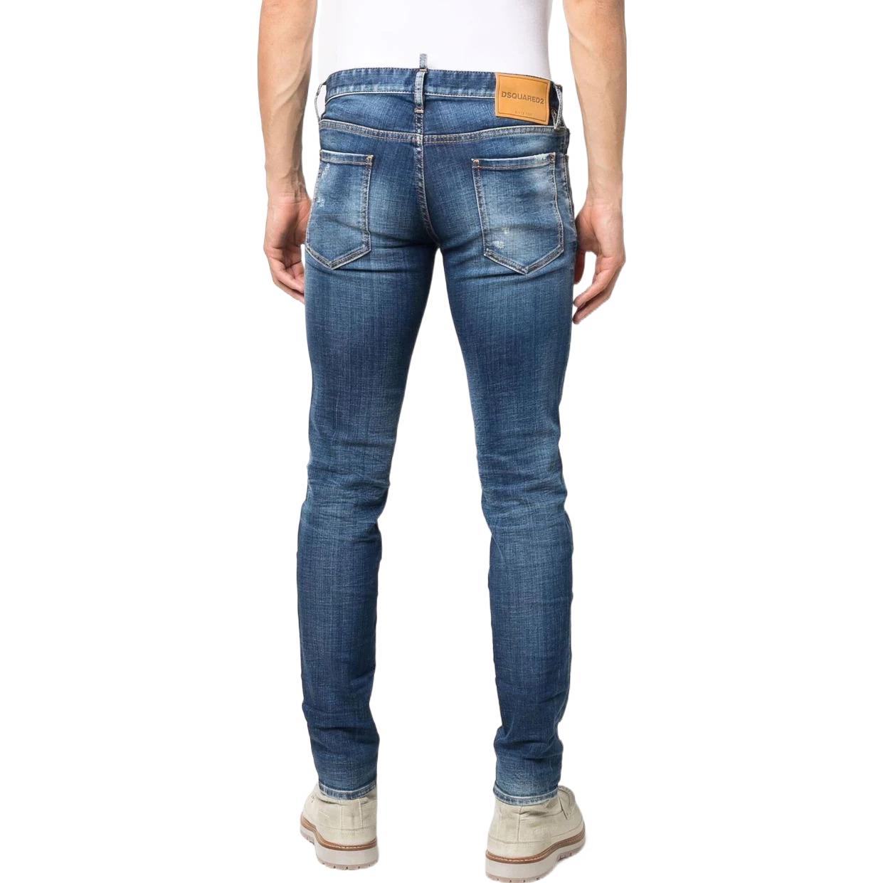 DSQUARED2 FW22  Blue Slim-Fit Washed Jeans with Adjustable Belt. S74LB1166S30342-470 圖 4