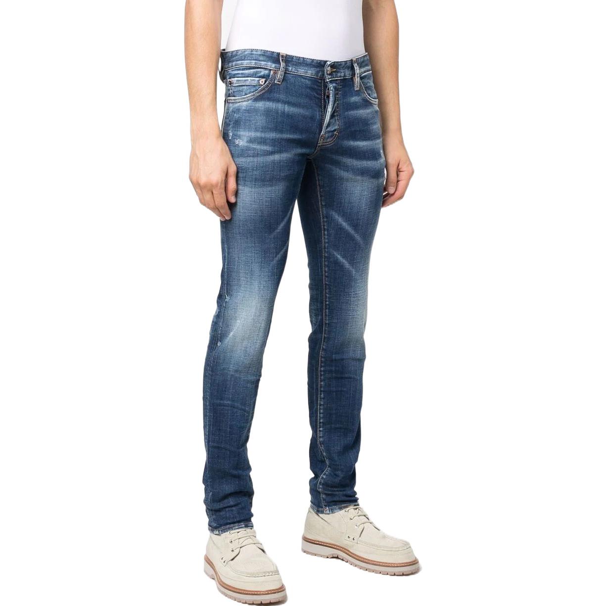 DSQUARED2 FW22  Blue Slim-Fit Washed Jeans with Adjustable Belt. S74LB1166S30342-470 圖 5