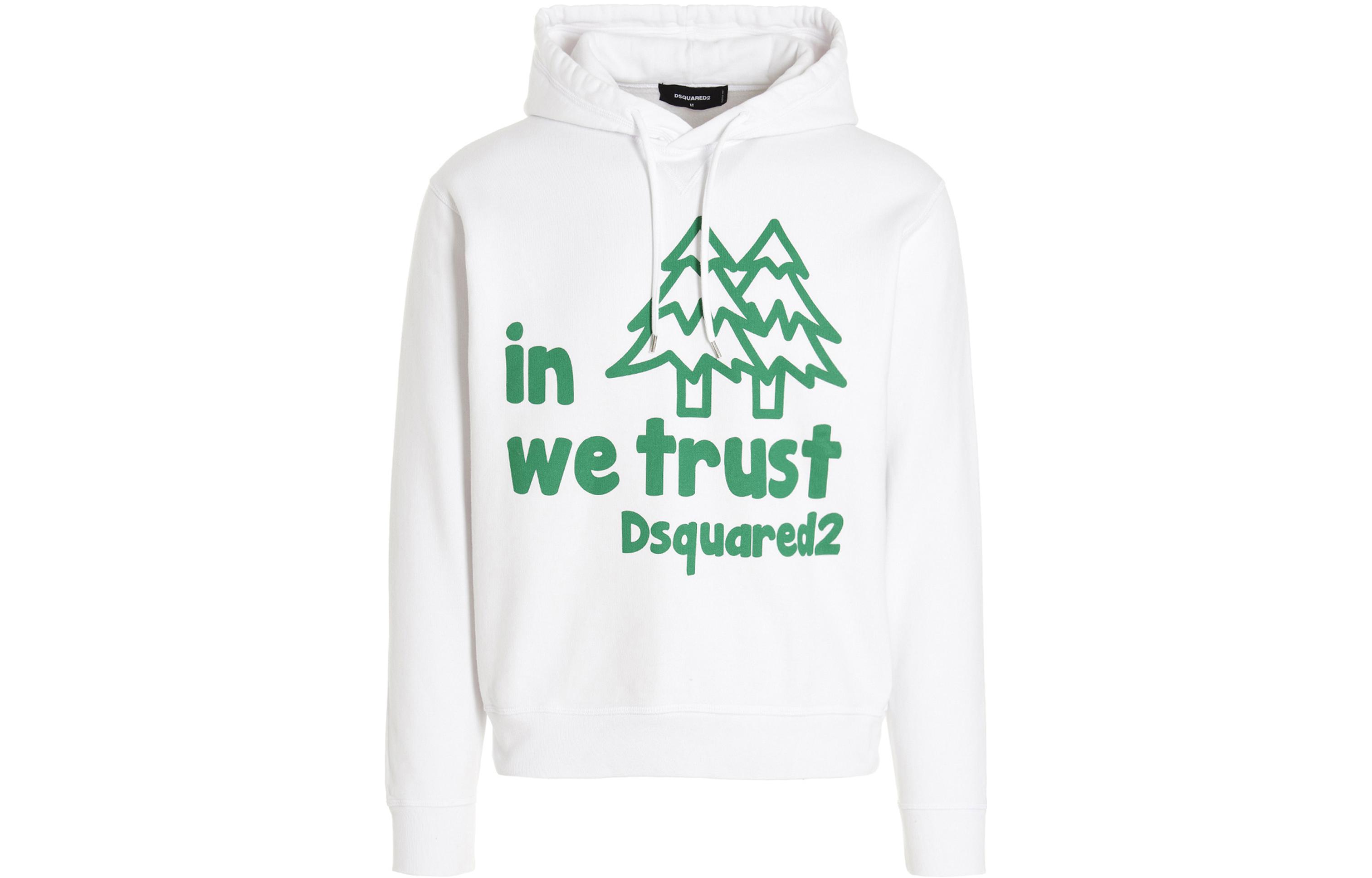 Dsquared2 FW22 "In Grove We Trust" Logo Pullover Sweatshirt White (). S71GU0552S25030-100