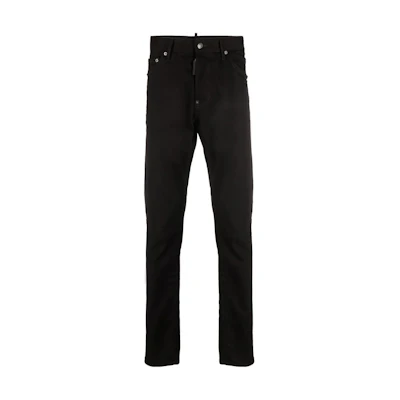 DSQUARED2 FW22 Skinny Black Jeans with Rear Logo Print. S74LB1135S30564-900