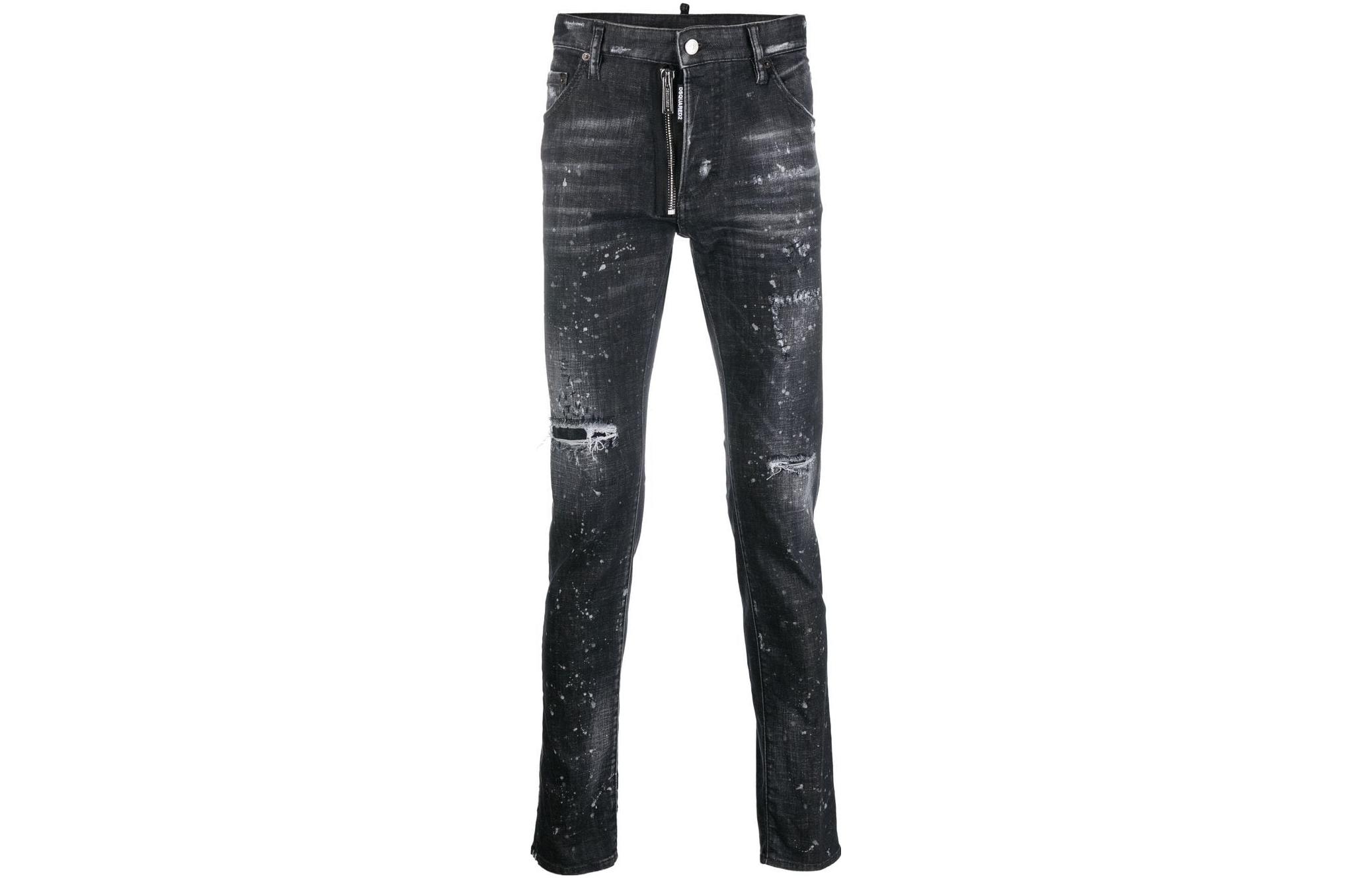 DSQUARED2 FW22  Slim Fit Washed Distressed Jeans Black S74LB1184S30357-900 圖 2