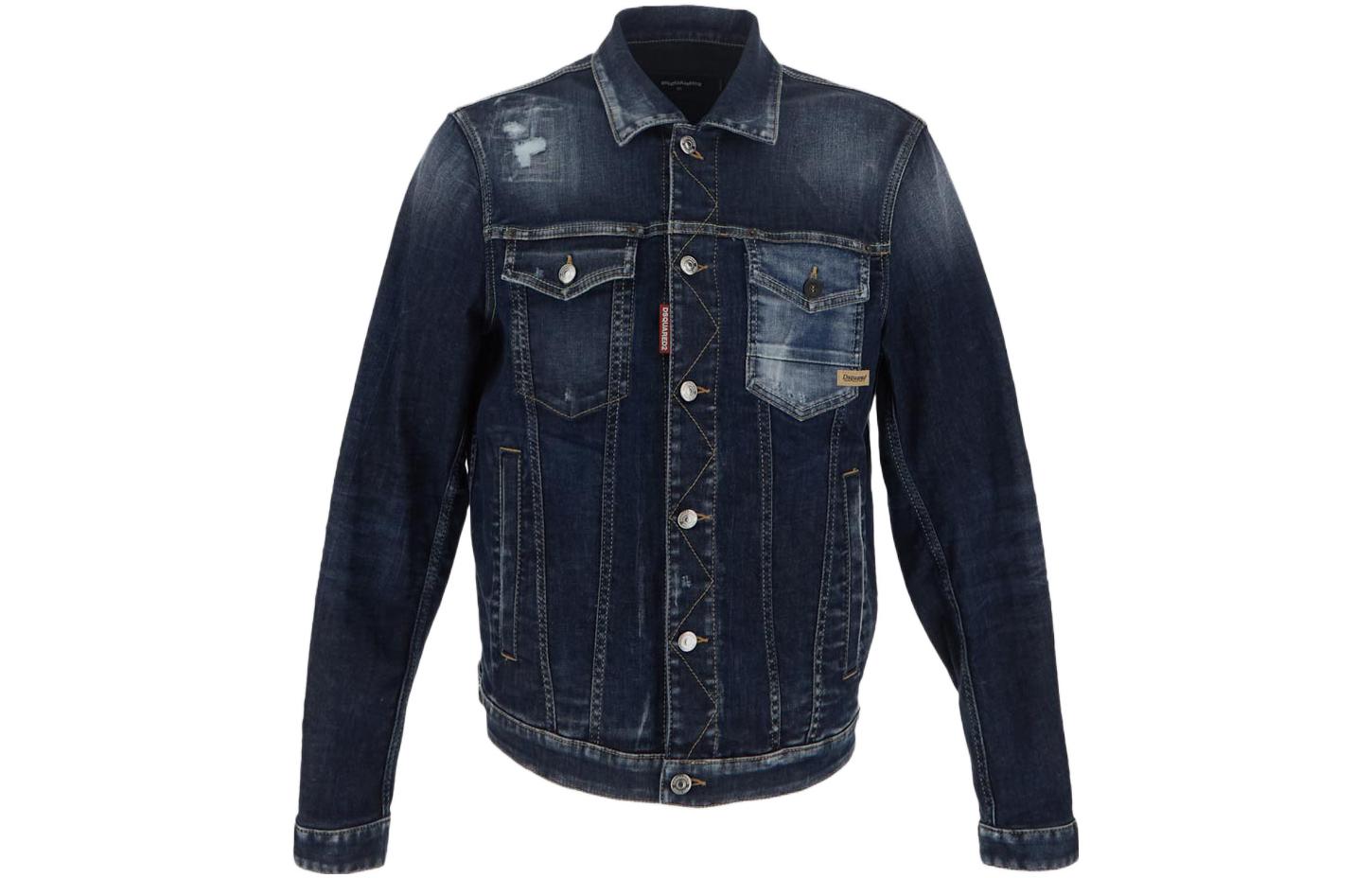 Order DSQUARED2 FW22 ウォッシュドシングルブレストブルーデニムジャケット S71AN0379S30789-470