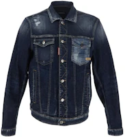 Order DSQUARED2 FW22 Washed Single-Breasted Blue Denim Jacket S71AN0379S30789-470