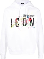 DSQUARED2 FW22 White Letter Print Pullover Hoodie. S79GU0072S25516-100 DSQUARED2 FW22 White Letter Print Pullover Hoodie. S79GU0072S25516-100
