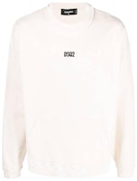 DSQUARED2 FW22 White Logo Print Crewneck Pullover Sweatshirt. S74GU0554S54438-103 DSQUARED2 FW22 White Logo Print Crewneck Pullover Sweatshirt. S74GU0554S54438-103
