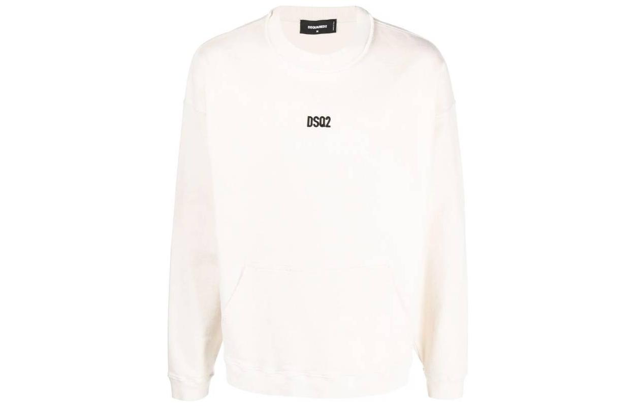 Order DSQUARED2 FW22 Putih Logo Print Crewneck Pullover Sweatshirt. S74GU0554S54438-103