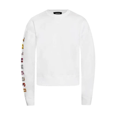 DSQUARED2 FW22 White Logo Print Sweatshirt. S74GU0304S25030-100