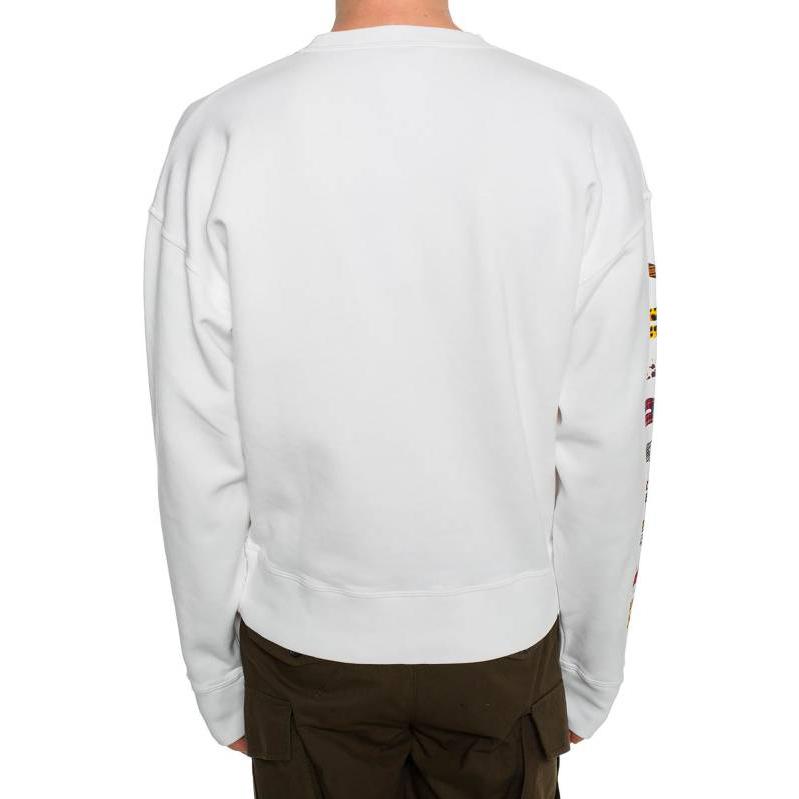 Shop DSQUARED2 FW22 Baju Putih Logo Cetak Sweatshirt. S74GU0304S25030-100