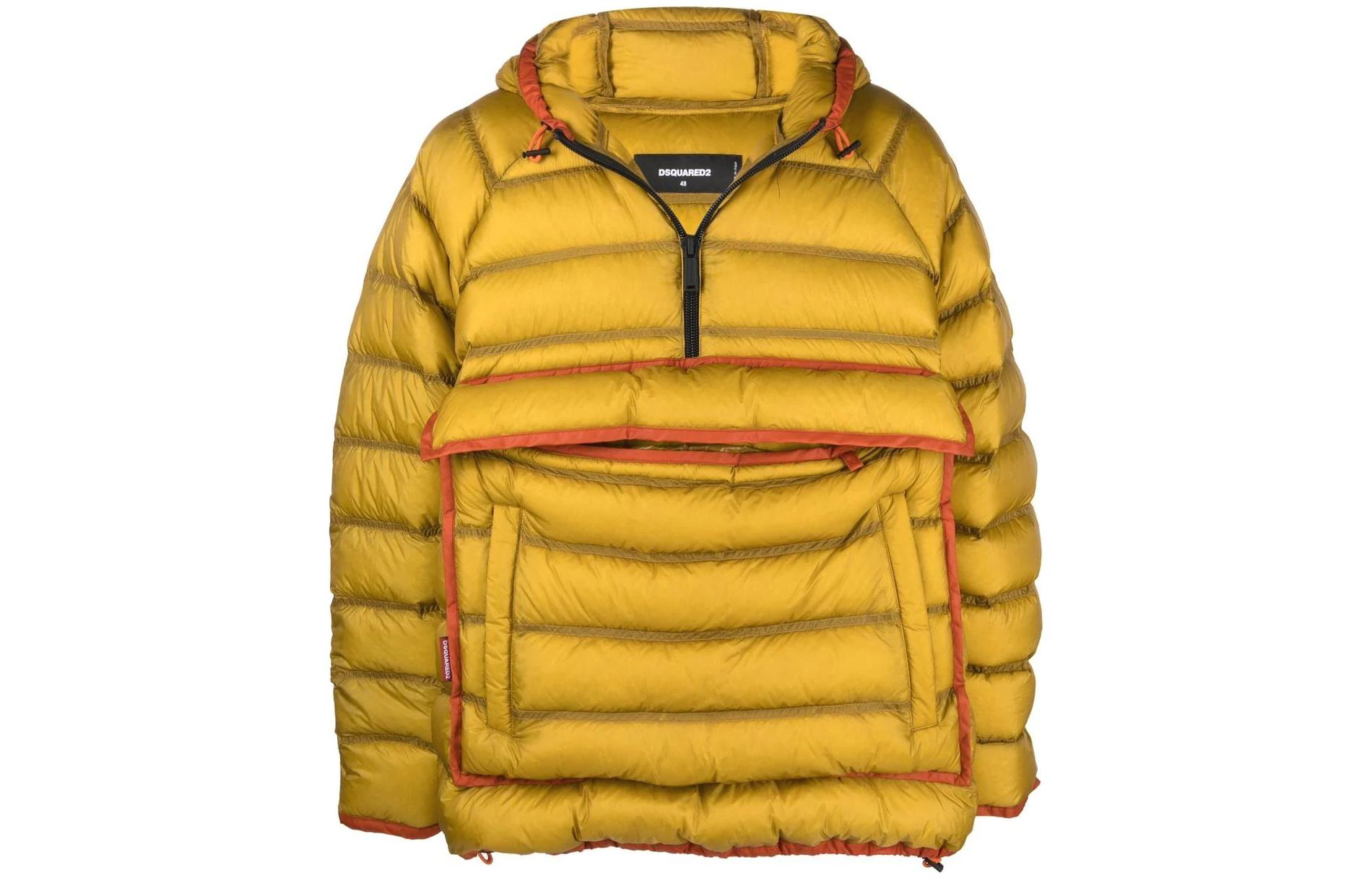 DSQUARED2 FW22  Yellow Contrast-Trim Pullover Down Jacket. S71AN0374S60322-721