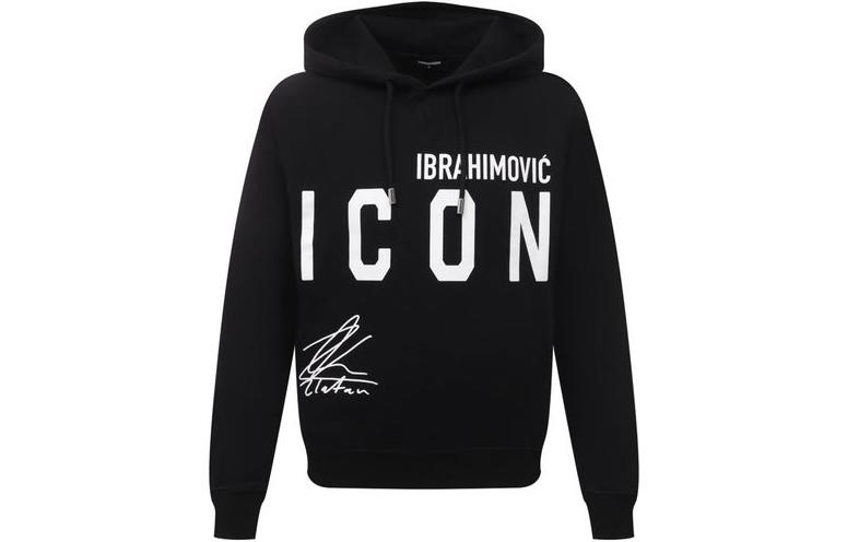 Dsquared2 FW22 Black Hoodie with Logo Print S90GUO134S25042-900