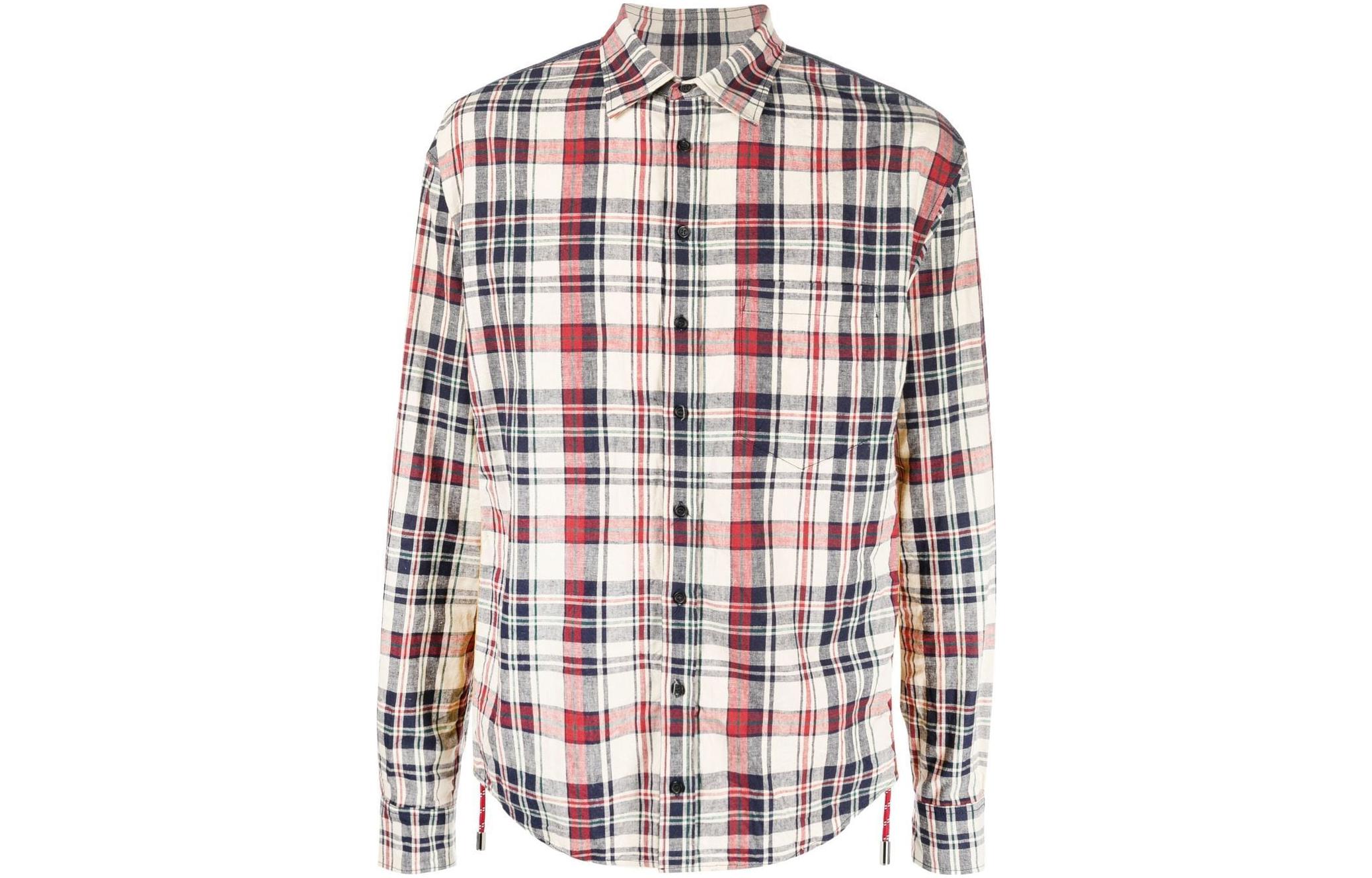 Order DSQUARED2 秋冬款棕色格紋單釦長袖襯衫 男士款式。 S71DM0587S60337-001