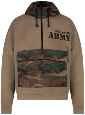 DSQUARED2 2022秋冬迷彩印花口袋连帽衫驼色卫衣 S71GU0539S25030-155 Order DSQUARED2 2022秋冬迷彩印花口袋连帽衫驼色卫衣 S71GU0539S25030-155