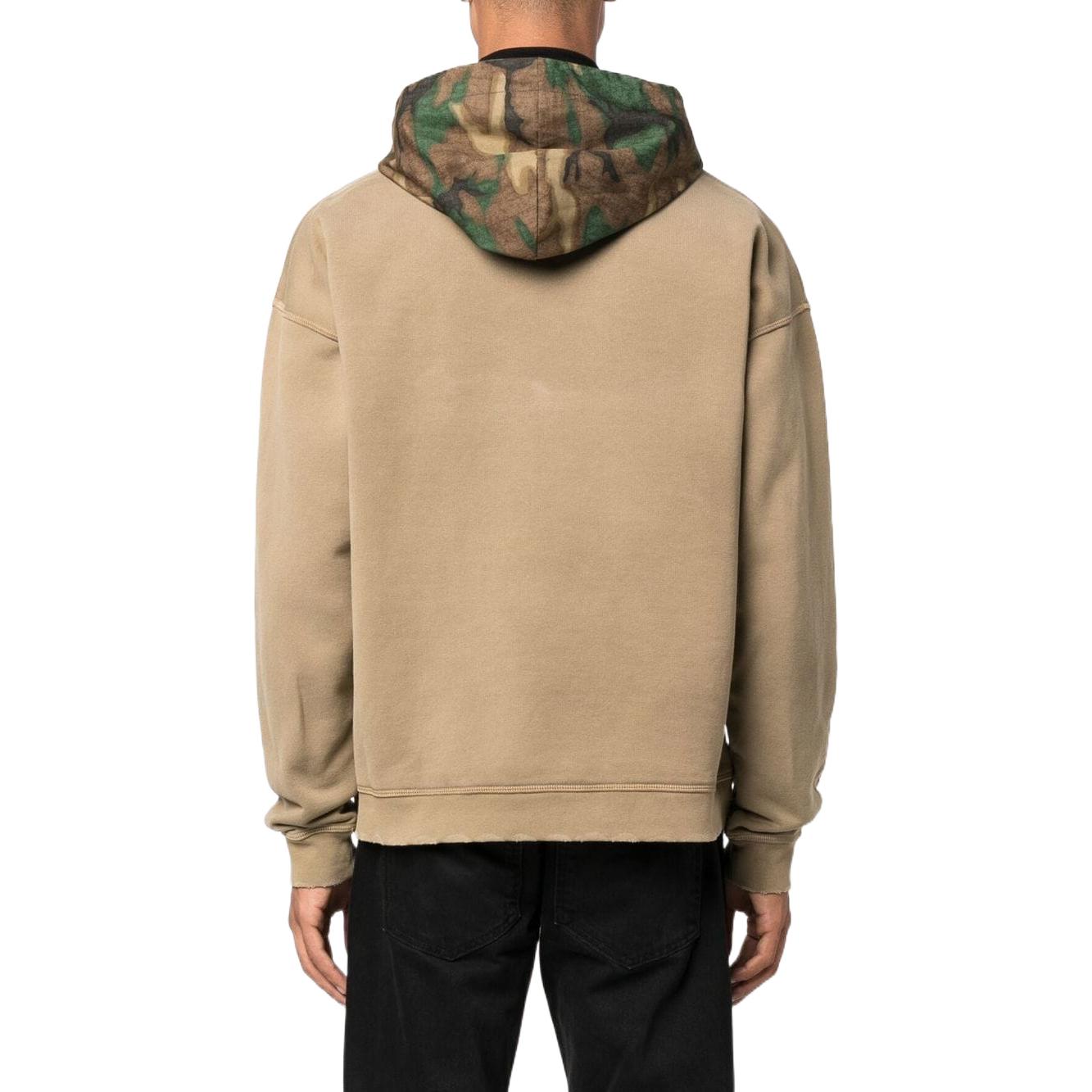 Purchase DSQUARED2 2022秋冬迷彩印花口袋连帽衫驼色卫衣 S71GU0539S25030-155