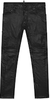 DSQUARED2 FW22 Coated Slim Fit Black Jeans with Back Logo Patch . S71LB1093S30834-900 DSQUARED2 FW22 Coated Slim Fit Black Jeans with Back Logo Patch . S71LB1093S30834-900