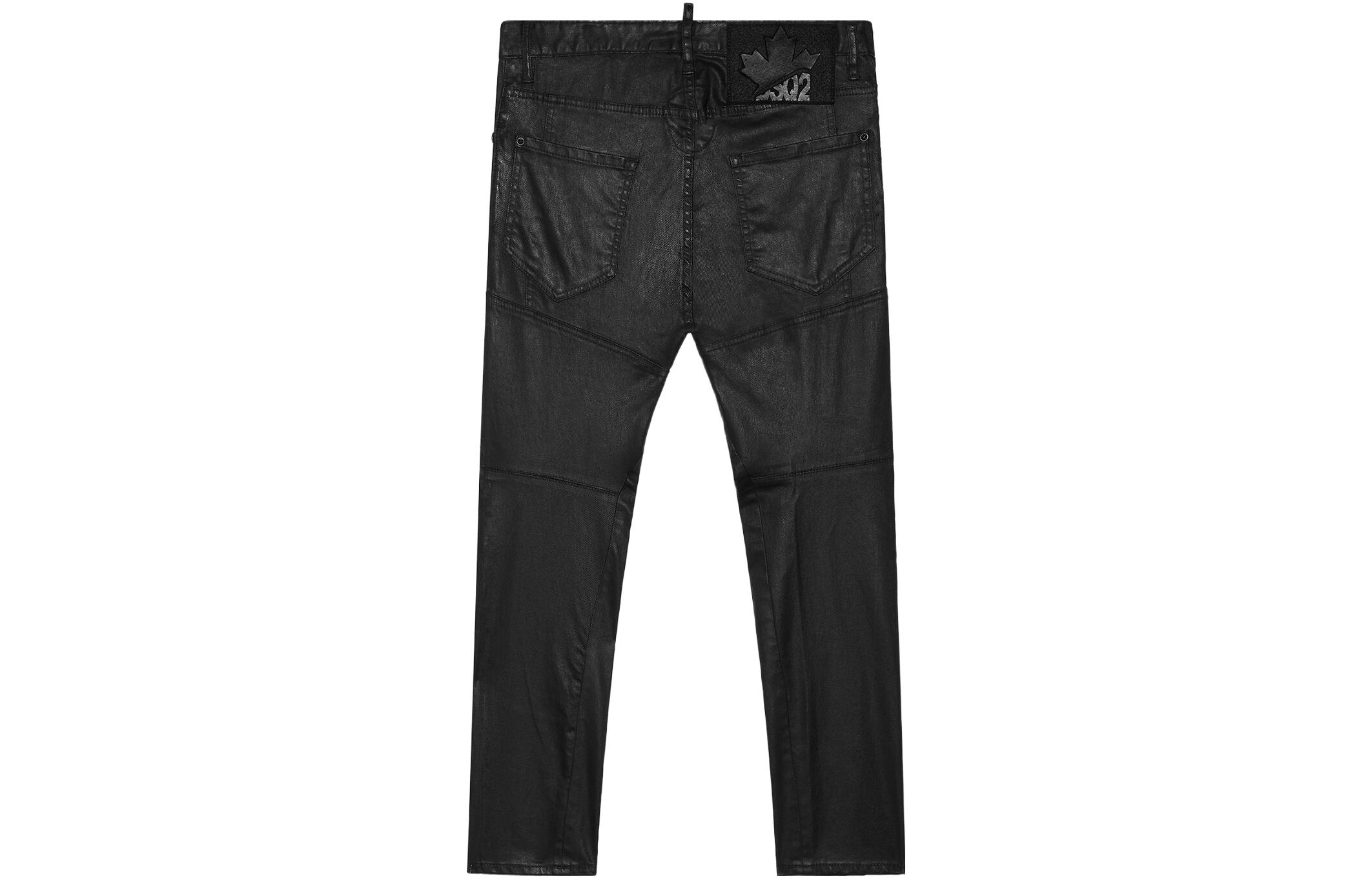 Lookbook DSQUARED2 FW22 涂层修身黑色牛仔裤 后背Logo贴牌设计. S71LB1093S30834-900
