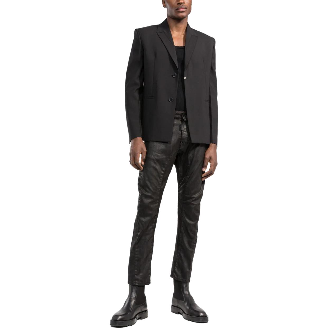 Shop DSQUARED2 FW22 涂层修身黑色牛仔裤 后背Logo贴牌设计. S71LB1093S30834-900