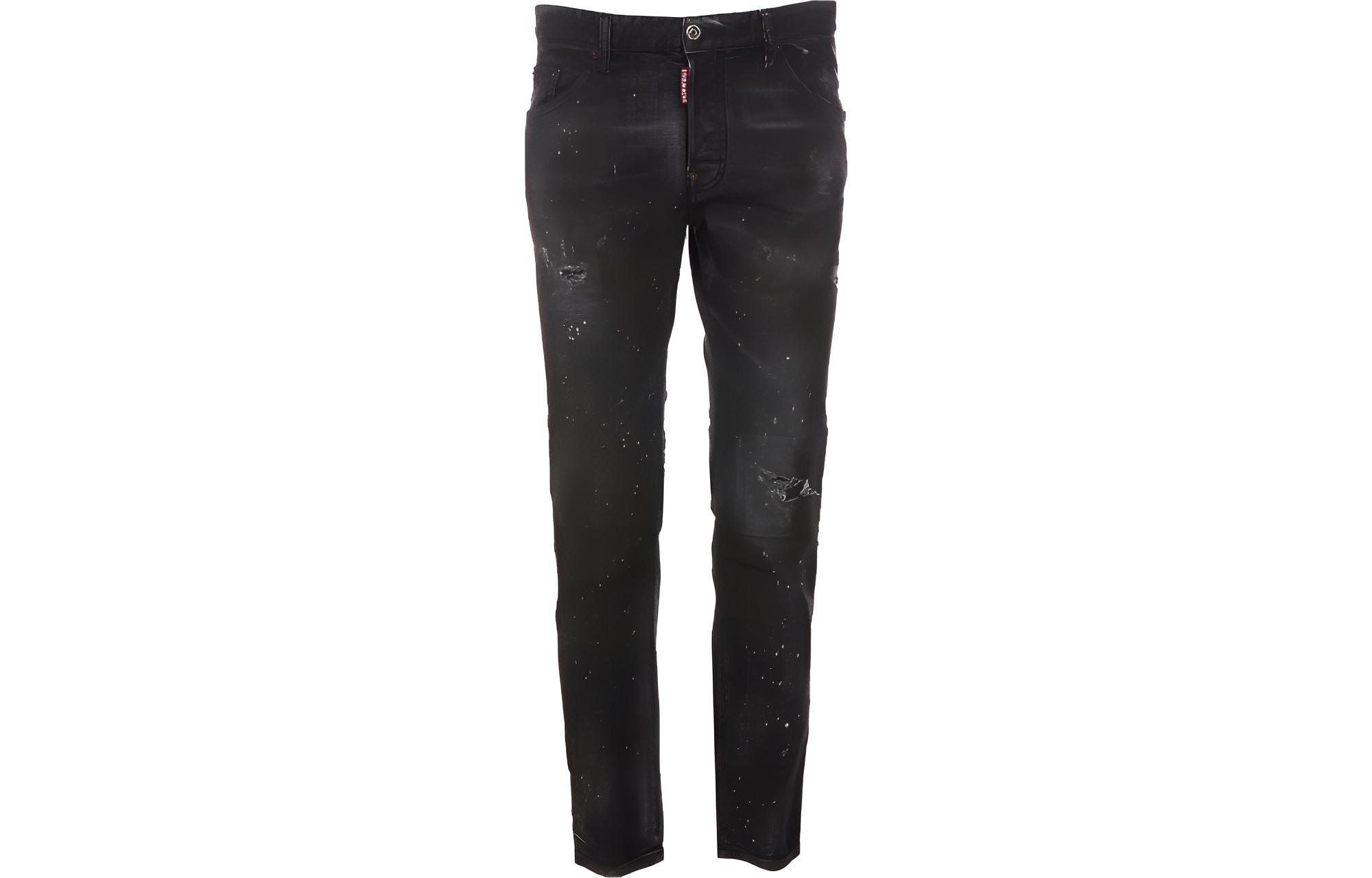 DSQUARED2 FW22 Distressed Paint-Splatter Jeans Men’s Black. S71LB1090S30357-900