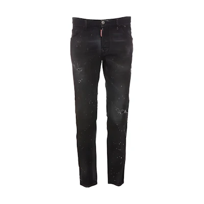 DSQUARED2 FW22 Distressed Paint-Splatter Jeans Men’s Black. S71LB1090S30357-900