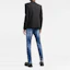 Shop DSQUARED2 FW22 Distressed Paint-Splatter Slim Fit Jeans Men Blue S74LB1165S30342-470