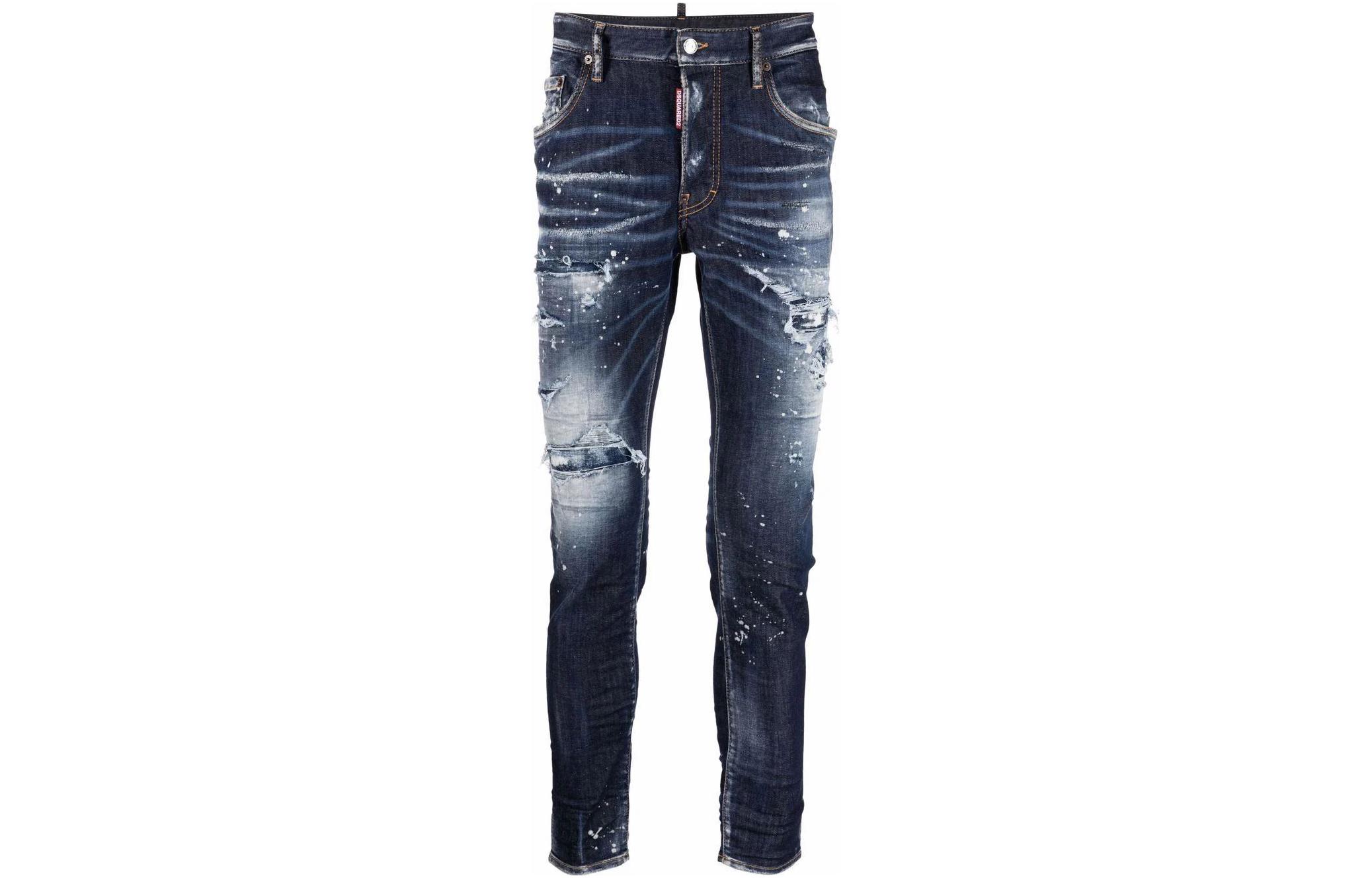 DSQUARED2 FW22 Distressed Paint-Splatter Slim Jeans Men Blue S74LB1192S30789-470 圖 2