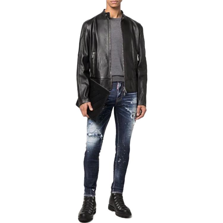 DSQUARED2 FW22 Distressed Paint-Splatter Slim Jeans Men Blue S74LB1192S30789-470 圖 3